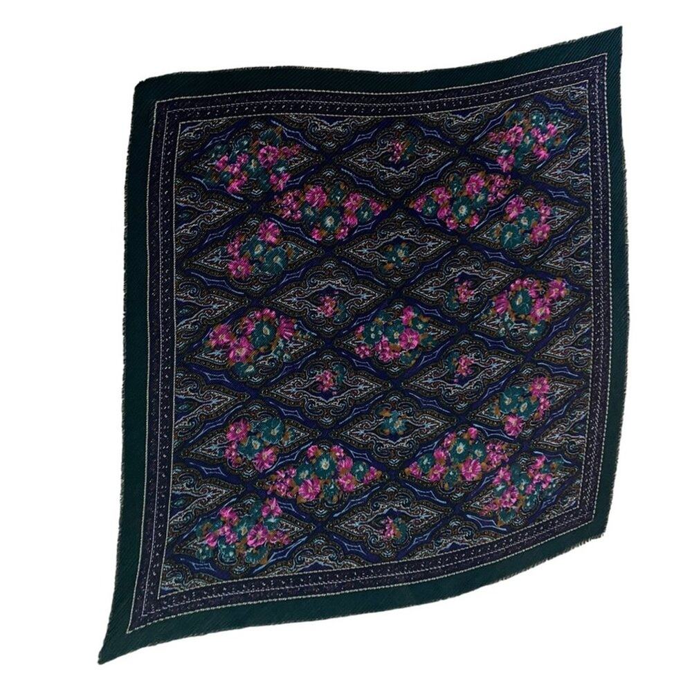 Marlene Pleated Scarf Paisley Floral Semi Sheer One Size Fits Most